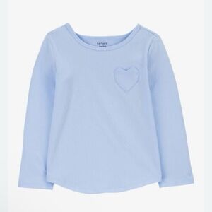 Carter’s 2T Light Blue Kids Long Sleeve Shirt with Heart Design
